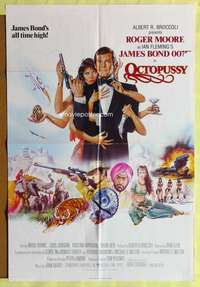 h161 OCTOPUSSY English one-sheet movie poster '83 Roger Moore as James Bond!