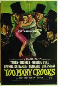 h168 TOO MANY CROOKS English one-sheet movie poster '58 Terry-Thomas