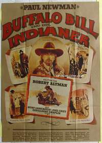 h551 BUFFALO BILL & THE Indian movie posterS German 33x47 '76 Newman