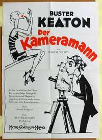 h587 CAMERAMAN German movie poster R60s Buster Keaton, cool art!