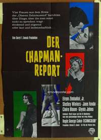 h591 CHAPMAN REPORT German movie poster '62 Jane Fonda, Zimbalist