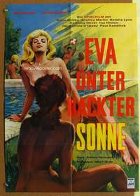 h624 FOR MEMBERS ONLY German movie poster '59 sexy girl by pool!