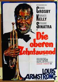 h638 HIGH SOCIETY German movie poster R71 art of Louis Armstrong!