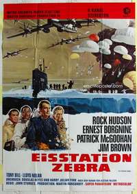 h558 ICE STATION ZEBRA German 33x47 movie poster '69 Rock Hudson