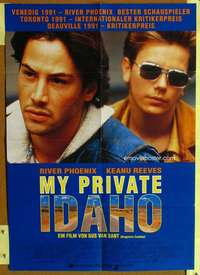 h660 MY OWN PRIVATE IDAHO German movie poster '91 Keanu Reeves
