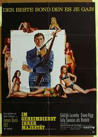 h663 ON HER MAJESTY'S SECRET SERVICE German movie poster '70 Bond