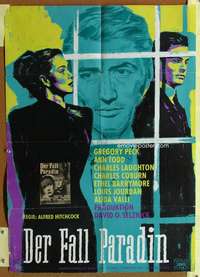 h667 PARADINE CASE German movie poster R60s Alfred Hitchcock, Peck, Todd