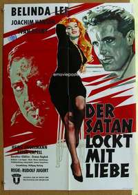 h677 SATAN TEMPTS WITH LOVE German movie poster '60 sexy Belinda Lee!