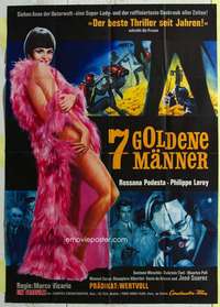 h563 SEVEN GOLDEN MEN German 33x47 movie poster '67 sexy artwork!