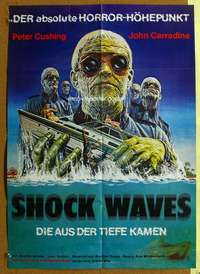h682 SHOCK WAVES German movie poster '77 Peter Cushing, cool horror!