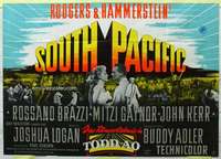 h564 SOUTH PACIFIC German 33x47 movie poster '59 Rossano Brazzi