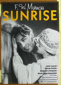 h686 SUNRISE German movie poster R80s F.W. Murnau, Janet Gaynor