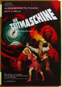 h692 TIME MACHINE German movie poster R70s H.G. Wells, Mimieux