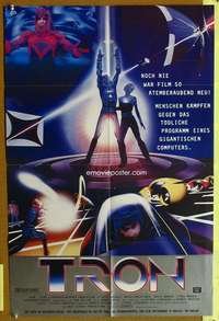 h694 TRON German movie poster '82 Walt Disney sci-fi, Jeff Bridges