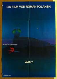 h703 WHAT German movie poster teaser '73 Roman Polanski, Folon art!