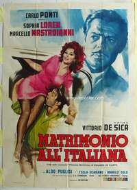 h136 MARRIAGE ITALIAN STYLE Italian one-panel movie poster '64 Sophia Loren