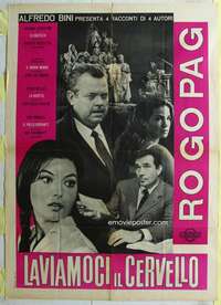 h137 ROGOPAG Italian one-panel movie poster '63 Pasolini, Godard, Rossellini