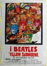 h138 YELLOW SUBMARINE Italian one-panel movie poster R70s The Beatles!