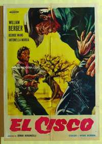 h128 CISCO Italian export movie poster '66 William Berger, spaghetti!