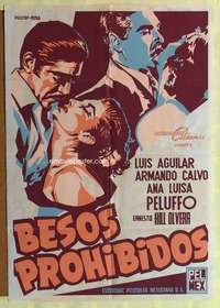 h325 BESOS PROHIBIDOS Mexican movie poster '56 Luis Aguilar