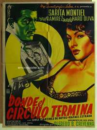 h334 CIRCLE OF DEATH Mexican movie poster '56 Sara Montiel