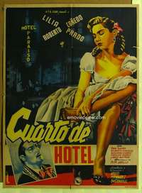 h338 CUARTO DE HOTEL Mexican movie poster '53 sexy Lilia Prado
