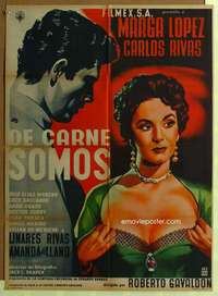 h339 DE CARNE SOMOS Mexican movie poster '55 sexy Marga Lopez