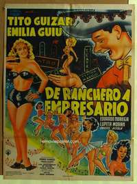 h340 DE RANCHERO A EMPRESARIO Mexican movie poster '54 Guizar