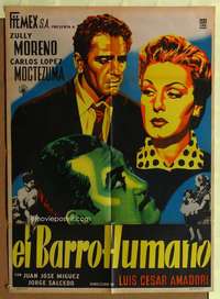 h342 EL BARRO HUMANO Mexican movie poster '55 Zully Moreno