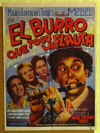 h343 EL BURRO QUE TOCO LA FLAUTA Mexican movie poster '45
