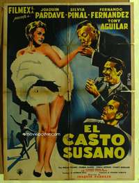 h344 EL CASTO SUSANO Mexican movie poster '54 Silvia Pinal