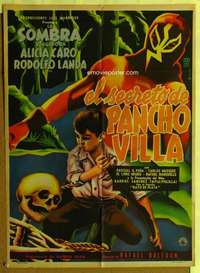 h351 EL SECRETO DE PANCHO VILLA Mexican movie poster '57 cool!