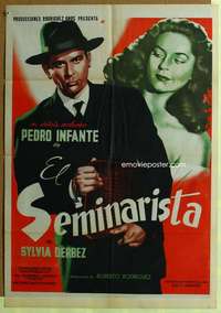 h352 EL SEMINARISTA Mexican movie poster '49 Pedro Infante