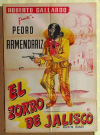h355 EL ZORRO DE JALISCO Mexican movie poster '41 Armendariz
