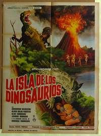 h362 ISLAND OF THE DINOSAURS Mexican movie poster '66 T-Rex!