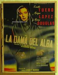h365 LA DAMA DEL ALBA Mexican movie poster '50 Juanino art!