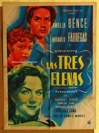 h370 LAS TRES ELENAS Mexican movie poster '54 Amelia Bence