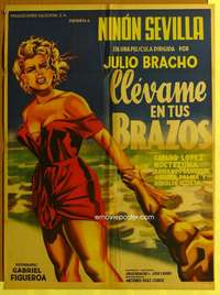 h373 LLEVAME EN TUS BRAZOS Mexican movie poster '54 Sevilla