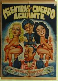 h382 MIENTRAS EL CUERPO AGUANTE Mexican movie poster '58