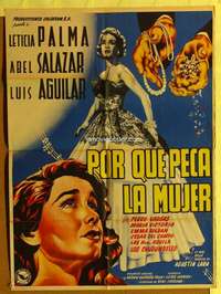 h388 POR QUE PECA LA MUJER Mexican movie poster '51 Palma