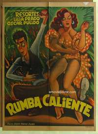 h394 RUMBA CALIENTE Mexican movie poster '52 sexy artwork!