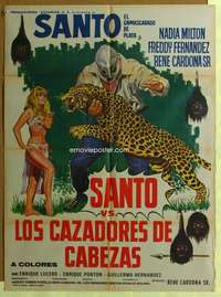 h396 SANTO VS LOS CAZADORES DE CABEZAS Mexican movie poster '71