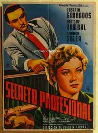 h397 SECRETO PROFESIONAL Mexican movie poster '54 Granados