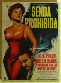 h398 SENDA PROHIBIDA Mexican movie poster '61 sexy Lilia Prado