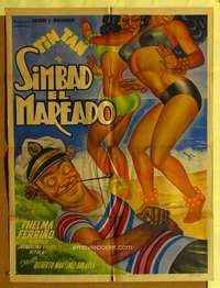 h400 SIMBAD EL MAREADO Mexican movie poster '50 Tin Tan