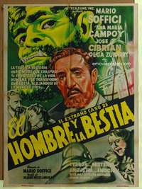h403 STRANGE CASE OF THE MAN & THE BEAST Mexican movie poster '51