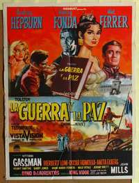 h411 WAR & PEACE Mexican movie poster '60 Audrey Hepburn, Fonda