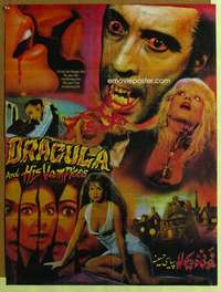 h251 COUNT DRACULA & HIS VAMPIRE BRIDE Pakistani movie poster '74 Lee