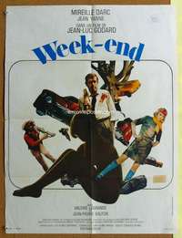 h108 WEEK END French 23x31 movie poster '67 Jean-Luc Godard, Darc