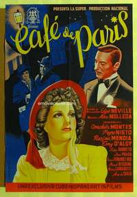 h424 CAFE DE PARIS Spanish movie poster '43 Conchita Montes in France